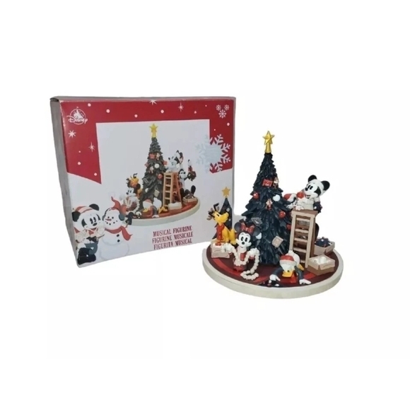 Disney 2021 Mickey Mouse and Friends Holiday Tree Musical Figurine Wind-Up New